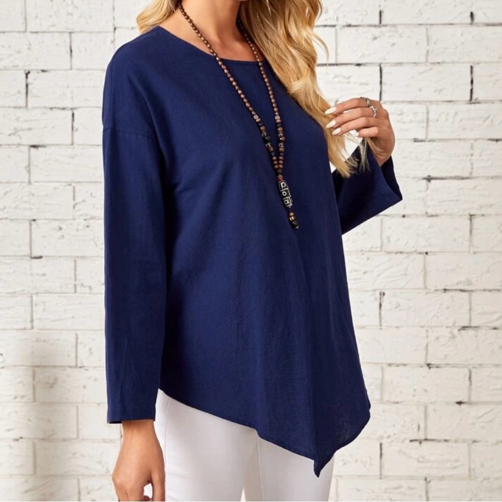 Navy Blue Women's Top - Picture 3 of 12